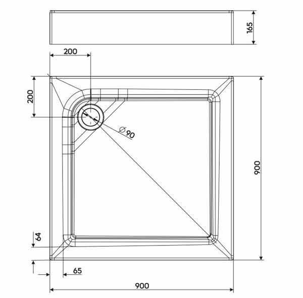 Душевой поддон Kolo First 90x90 (XBK1690000) квадратный 93926 фото