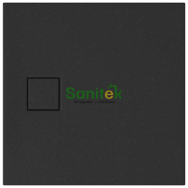 Душевой поддон Cersanit Tako Slim 80x80x4 (Сет B458) квадратный чёрный матовый + сифон 545178 фото