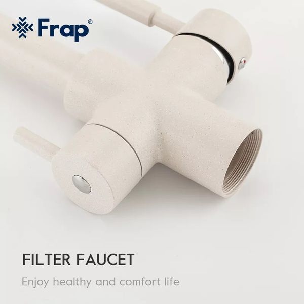 Змішувач для кухні Frap F4352-24 із підключенням питної води (білий) 927906 фото