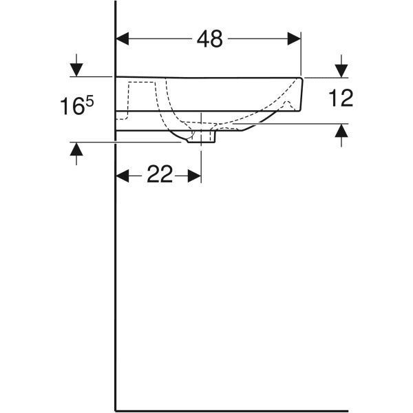 Тумба с умывальником Geberit Smyle Square 60 см (500.352.JR.1/500.229.01.1) тёмный орех 538118 фото