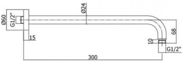 Тримач верхнього душу Paffoni ZSOF 035 CR настінний 300 мм (хром) 344864 фото