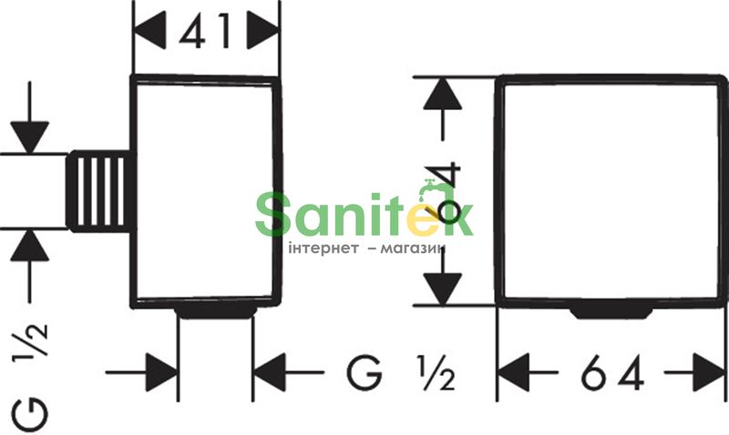 Підключення для душового шлангу Hansgrohe FixFit Square 26455700 (білий матовий) 304735 фото