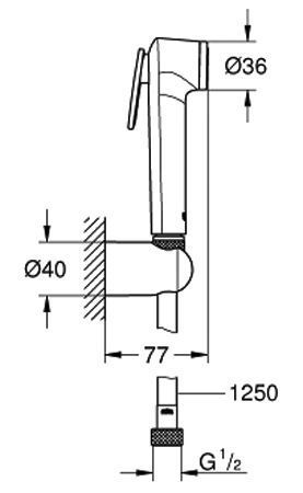 Гигиенический душевой набор Grohe Tempesta-F Trigger Spray 27812IL1 (белый/хром) 134563 фото