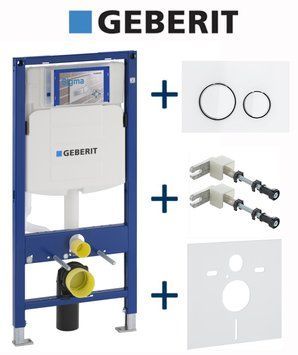 Инсталляция для унитаза Geberit Duofix Sigma 111.300.00.5 4в1 (клавиша Sigma 21 стекло белое/хром/стекло белое) 692971 фото