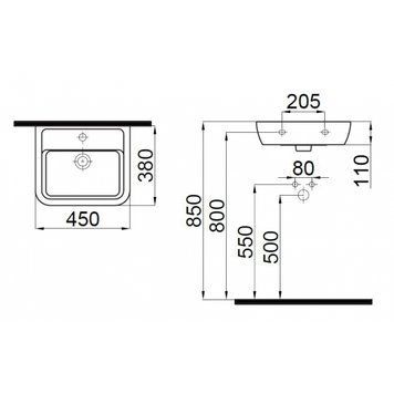 Умывальник Idevit Halley 45x38 см (0101-4385) 167033 фото