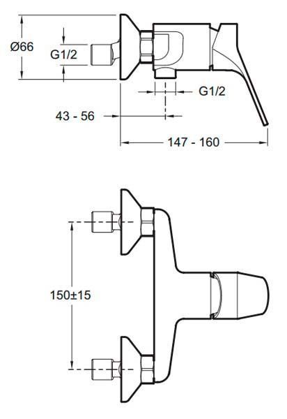 Смеситель для душа Jacob Delafon Brive E75765-CP (хром) 133484 фото