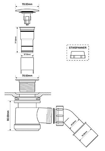 Сифон для піддону McALPINE HC26CLCP-WH Click-Clack (білий) 375237 фото
