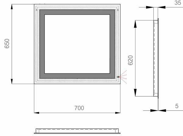 Зеркало для ванной комнаты Sanwerk Lava Rada 70x65см (ZL0000170) 138011 фото
