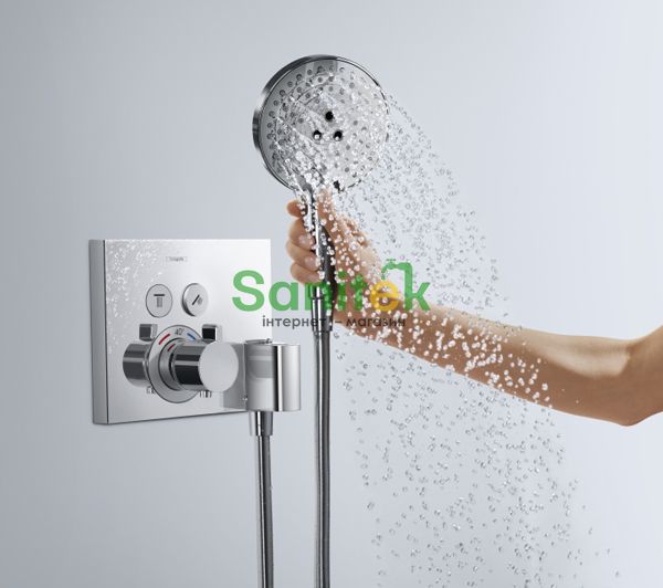 Смеситель для ванны и душа Hansgrohe ShowerSelect 15765000 скрытого монтажа с термостатом (хром) 124883 фото