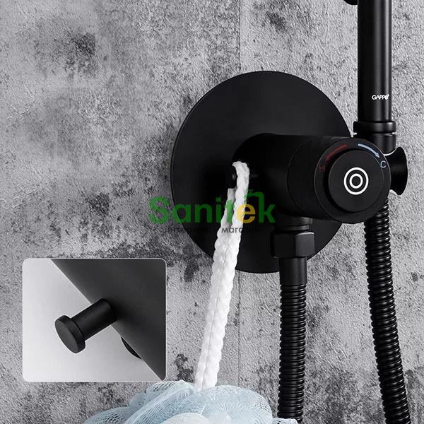 Змішувач із гігієнічним душем Gappo G7288-6 прихованого монтажу (чорний матовий) 927306 фото