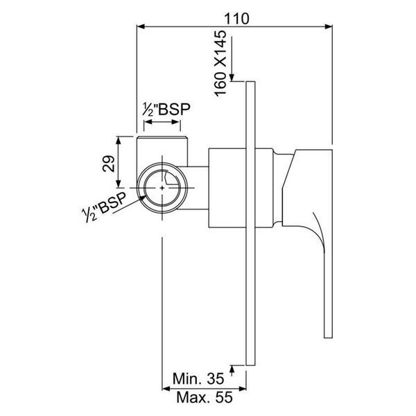 Смеситель для душа Jaquar Vignette Prime VGP-CHR-81227 скрытого монтажа (хром) 273470 фото