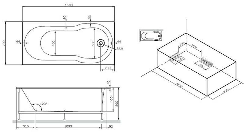 Ванна акриловая Am.Pm X-Joy 150x70 (W88A-150-070W-A) 425703 фото