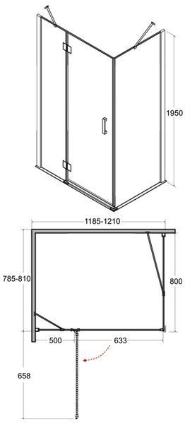 Душевая кабина Besco Viva 120x80 L (VPL-128-195C) профиль хром/стекло прозрачное левая 371712 фото