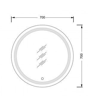 Зеркало для ванной комнаты Мойдодыр Sunny 70х70 S (00-0006243) с LED-подсветкой с сенсором 519415 фото
