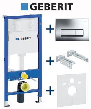 Інсталяція для унітазу Geberit Duofix Basic Delta 458.103.00.1 4в1 (клавіша Delta 50 хром) 693270 фото