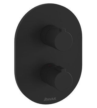 Смеситель для ванны и душа Ravak Chrome CR 063.20BL.O2 X070432 скрытого монтажа с термостатом (черный) 710949 фото
