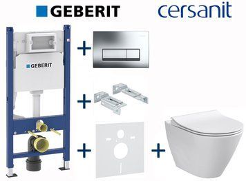 Комплект инсталляции Geberit Duofix 458.126.00.1+115.119.21.1 с унитазом Cersanit City Oval Clean On с сиденьем Soft Closing 696835 фото