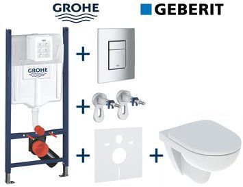 Комплект инсталляции Grohe Rapid SL 3884000G с унитазом Geberit Selnova Rimfree 501.751.00.1 с сиденьем soft close 723975 фото