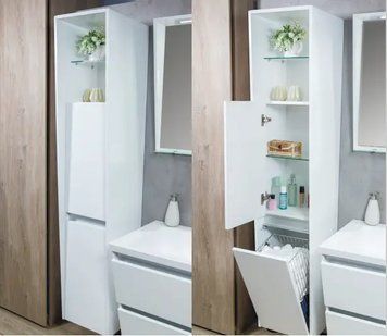 Пенал для ванної кімнати Fancy Marble (Буль-Буль) Cyprus 35 (Білий) лівий 132820 фото