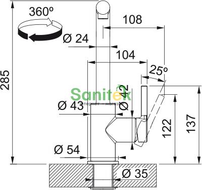 Смеситель для кухни Franke Lina L Shape Pull Out (115.0712.420) с душем хром 872890 фото