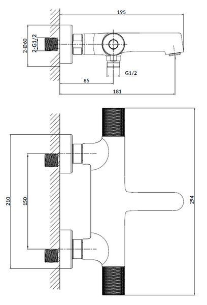 Змішувач для ванни Cersanit Zen S951-569 з термостатом (збройова сталь) 951940 фото