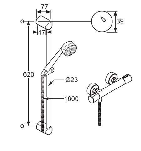 Змішувач для душу Kludi Zenta Shower Duo 605770500 з термостатом (хром) 3212 фото