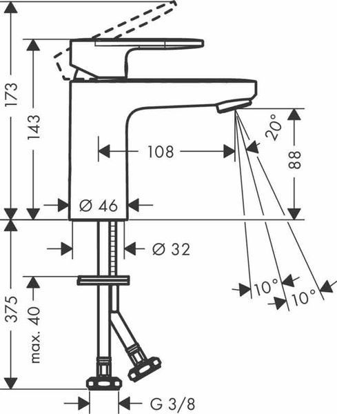 Смеситель для умывальника Hansgrohe Vernis Blend 71580670 (чёрный матовый) 491638 фото