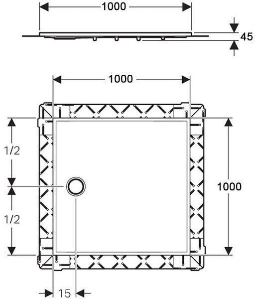 Душовий піддон Geberit Setaplano 100x100 (154.280.11.1) квадратний 138236 фото