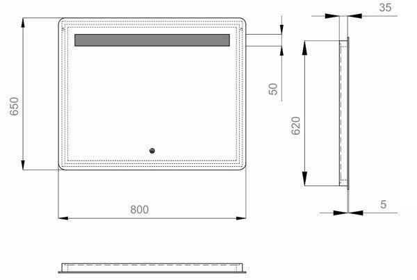 Дзеркало для ванної кімнати Sanwerk Lava Rada 80x65см (ZL0000171) 138012 фото