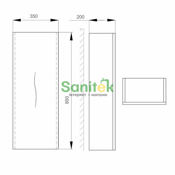 Шкафчик Sanwerk Mindal Air MV0000446 подвесной (белый) правый 153683 фото
