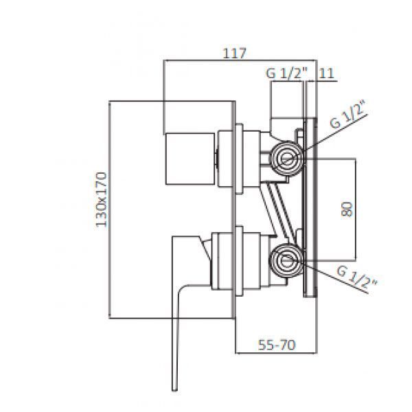 Змішувач для ванни та душу GRB Kala 60145600 прихованого монтажу (хром) 425811 фото