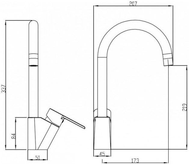 Змішувач для кухні Koller Pool Kvadro Arc KA0500 (хром) 273958 фото