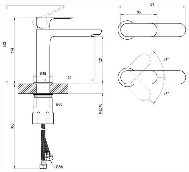Смеситель для умывальника Ravak Eleganta EL 012.10WV 170мм (X070253) белый бархат 710704 фото