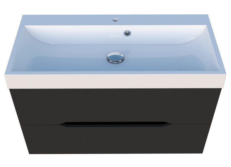 Тумба с умывальником Fancy Marble (Буль-Буль) Stella 100 Stiven (графит матовый) 1007507 фото
