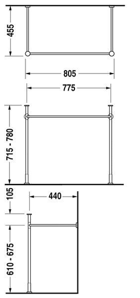 Консоль для умывальника Duravit Vero 0030711000 70332 фото