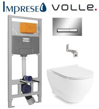 Комплект инсталляции Imprese i8120 с унитазом Volle Olivia Rimless 13-45-165 с сиденьем Slim slow-closing 371885 фото