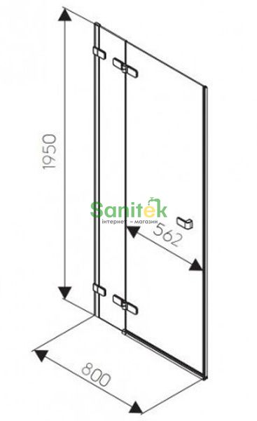 Душові двері Kolo Next 80 (HDRF80222R03R) з релінгом сріблястий профіль/скло прозоре Reflex (права) 153193 фото