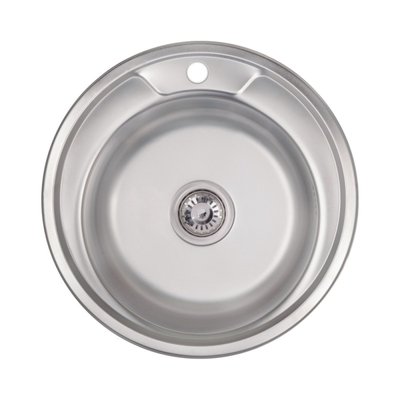 Кухонна мийка Lidz 490-A Satin 0,6 мм (LIDZ490A06SAT) 374498 фото