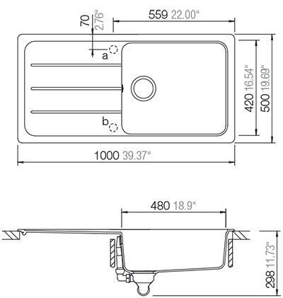 Гранітна мийка Schock Formhaus D-100 L Cristalite Croma 49 (17056049) 143906 фото