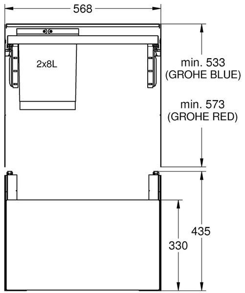 Система сортировки отходов Grohe 40981000 (8л/8л) 354765 фото