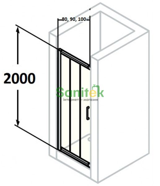 Душевая дверь Huppe Classics 2 90 (C20307.069.321) серебристый профиль/стекло прозрачное 298420 фото