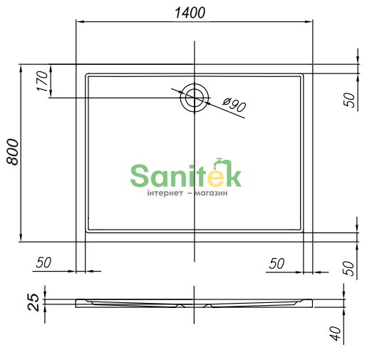 Душовий піддон Kolpa-San Flamenco 140x80 (572206) 252702 фото