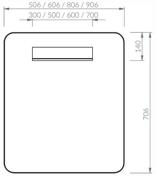 Зеркало для ванной комнаты Ravak Strip I 500x700 (X000001569) черное с LED подсветкой 667900 фото