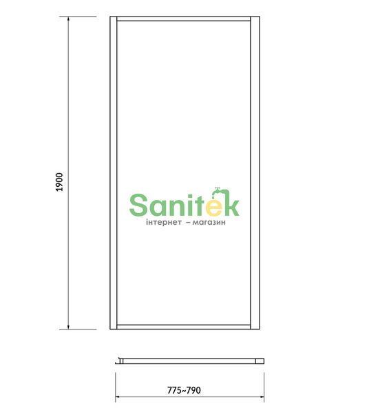 Душові двері Cersanit Arteco Pivot 80 (S157-007) профіль хром/скло прозоре 493721 фото
