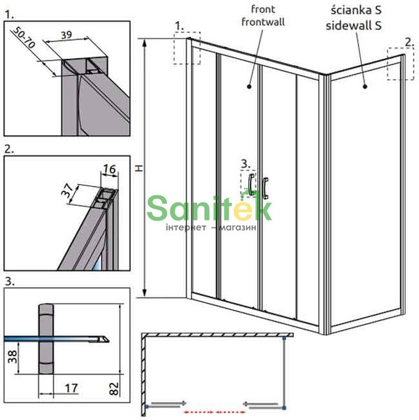 Душевая кабина Radaway Premium Plus DWD+S 150x90 (33393-01-01N+33403-01-01N) профиль хром/стекло прозрачное 265208 фото