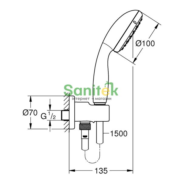 Душева система Grohe Eurosmart UA25183004 (хром) 538671 фото