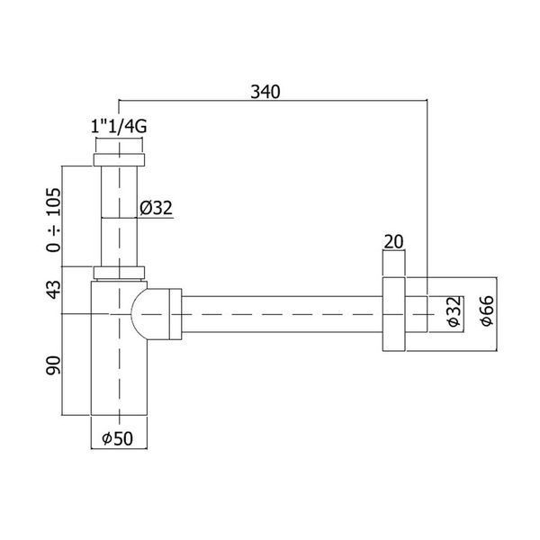 Напівсифон для умивальника Paffoni Light ZACC240BO (білий матовий) 386464 фото