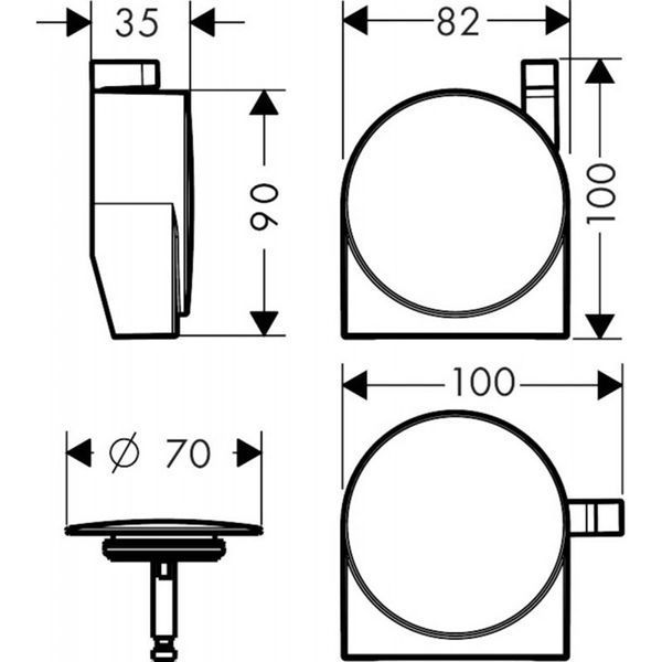 Накладка для сифона на ванну Hansgrohe Exafill S 58117700 (белый матовый) 304697 фото