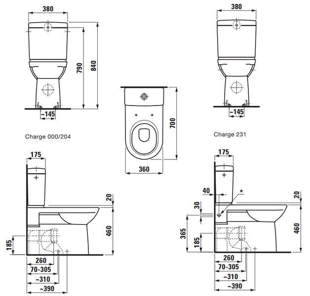 Унитаз для бачка Laufen Pro H8249554002311 универсальный выпуск (с отверстием с левой стороны) с покрытием LCC 163134 фото