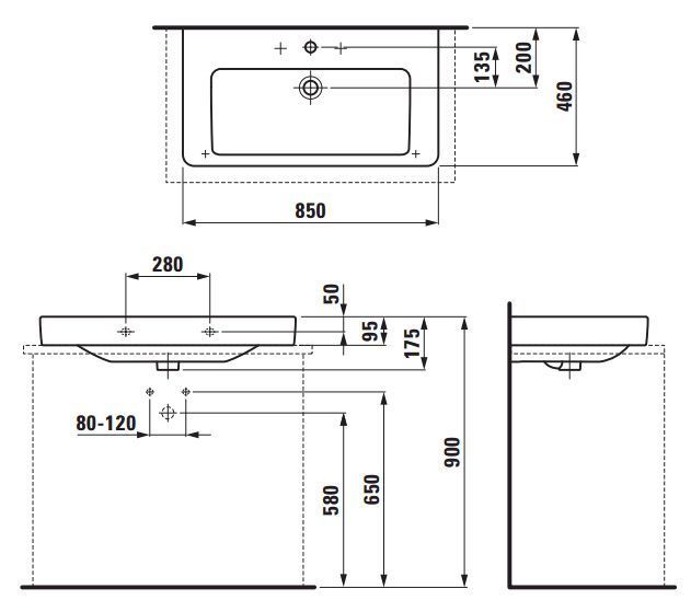Умивальник Laufen Pro S 85x46 см (H8169650001081) 162420 фото